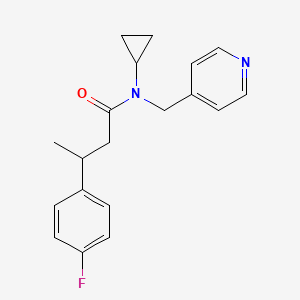 molecular formula C19H21FN2O B6958805 N-cyclopropyl-3-(4-fluorophenyl)-N-(pyridin-4-ylmethyl)butanamide 