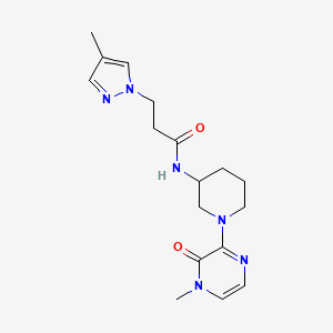 molecular formula C17H24N6O2 B6958820 N-[1-(4-methyl-3-oxopyrazin-2-yl)piperidin-3-yl]-3-(4-methylpyrazol-1-yl)propanamide 