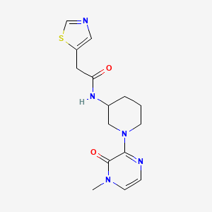molecular formula C15H19N5O2S B6958830 N-[1-(4-methyl-3-oxopyrazin-2-yl)piperidin-3-yl]-2-(1,3-thiazol-5-yl)acetamide 