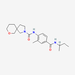 molecular formula C21H31N3O3 B6958858 N-[4-(butan-2-ylcarbamoyl)-2-methylphenyl]-7-oxa-2-azaspiro[4.5]decane-2-carboxamide 