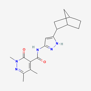 molecular formula C18H23N5O2 B6958866 N-[5-(2-bicyclo[2.2.1]heptanyl)-1H-pyrazol-3-yl]-2,5,6-trimethyl-3-oxopyridazine-4-carboxamide 