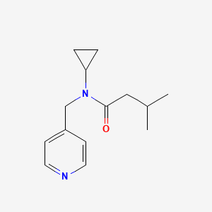 molecular formula C14H20N2O B6958927 N-cyclopropyl-3-methyl-N-(pyridin-4-ylmethyl)butanamide 