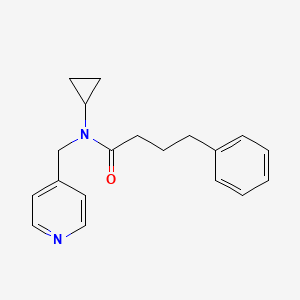 molecular formula C19H22N2O B6958942 N-cyclopropyl-4-phenyl-N-(pyridin-4-ylmethyl)butanamide 