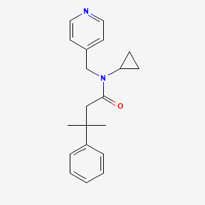 molecular formula C20H24N2O B6958947 N-cyclopropyl-3-methyl-3-phenyl-N-(pyridin-4-ylmethyl)butanamide 