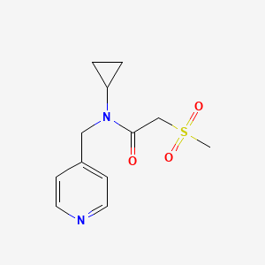 molecular formula C12H16N2O3S B6958952 N-cyclopropyl-2-methylsulfonyl-N-(pyridin-4-ylmethyl)acetamide 