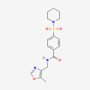 molecular formula C17H21N3O4S B6958997 N-[(5-methyl-1,3-oxazol-4-yl)methyl]-4-piperidin-1-ylsulfonylbenzamide 