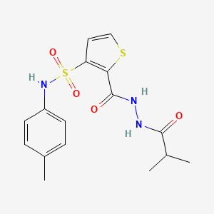 molecular formula C16H19N3O4S2 B6959013 N-(4-methylphenyl)-2-[(2-methylpropanoylamino)carbamoyl]thiophene-3-sulfonamide 