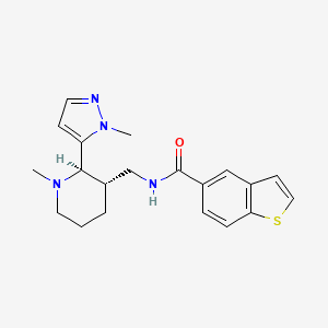 molecular formula C20H24N4OS B6959046 N-[[(2R,3S)-1-methyl-2-(2-methylpyrazol-3-yl)piperidin-3-yl]methyl]-1-benzothiophene-5-carboxamide 
