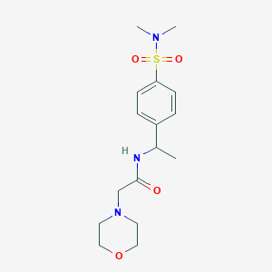 molecular formula C16H25N3O4S B6959089 N-[1-[4-(dimethylsulfamoyl)phenyl]ethyl]-2-morpholin-4-ylacetamide 