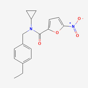 molecular formula C17H18N2O4 B6959098 N-cyclopropyl-N-[(4-ethylphenyl)methyl]-5-nitrofuran-2-carboxamide 
