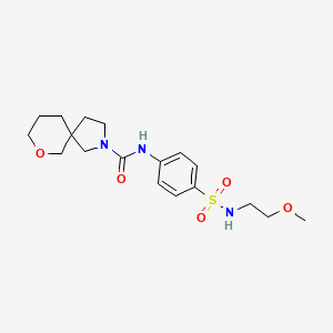 molecular formula C18H27N3O5S B6959118 N-[4-(2-methoxyethylsulfamoyl)phenyl]-7-oxa-2-azaspiro[4.5]decane-2-carboxamide 