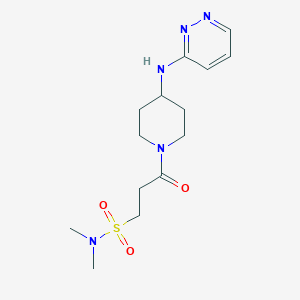 molecular formula C14H23N5O3S B6959149 N,N-dimethyl-3-oxo-3-[4-(pyridazin-3-ylamino)piperidin-1-yl]propane-1-sulfonamide 