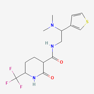 molecular formula C15H20F3N3O2S B6959167 N-[2-(dimethylamino)-2-thiophen-3-ylethyl]-2-oxo-6-(trifluoromethyl)piperidine-3-carboxamide 