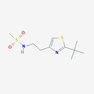 molecular formula C10H18N2O2S2 B6959191 N-[2-(2-tert-butyl-1,3-thiazol-4-yl)ethyl]methanesulfonamide 