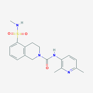 molecular formula C18H22N4O3S B6959220 N-(2,6-dimethylpyridin-3-yl)-5-(methylsulfamoyl)-3,4-dihydro-1H-isoquinoline-2-carboxamide 