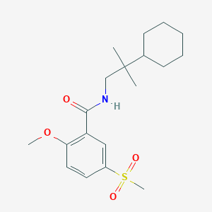 molecular formula C19H29NO4S B6959343 N-(2-cyclohexyl-2-methylpropyl)-2-methoxy-5-methylsulfonylbenzamide 