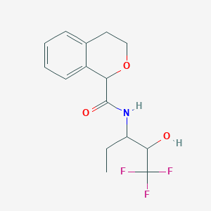 molecular formula C15H18F3NO3 B6959369 N-(1,1,1-trifluoro-2-hydroxypentan-3-yl)-3,4-dihydro-1H-isochromene-1-carboxamide 
