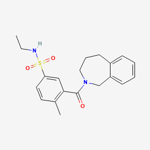 molecular formula C20H24N2O3S B6959400 N-ethyl-4-methyl-3-(1,3,4,5-tetrahydro-2-benzazepine-2-carbonyl)benzenesulfonamide 