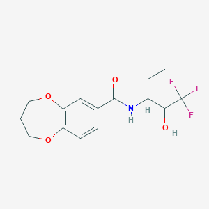 molecular formula C15H18F3NO4 B6959409 N-(1,1,1-trifluoro-2-hydroxypentan-3-yl)-3,4-dihydro-2H-1,5-benzodioxepine-7-carboxamide 