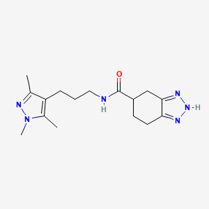 molecular formula C16H24N6O B6959437 N-[3-(1,3,5-trimethylpyrazol-4-yl)propyl]-4,5,6,7-tetrahydro-2H-benzotriazole-5-carboxamide 