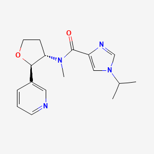 molecular formula C17H22N4O2 B6959489 N-methyl-1-propan-2-yl-N-[(2R,3S)-2-pyridin-3-yloxolan-3-yl]imidazole-4-carboxamide 