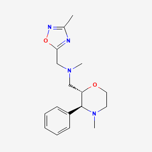 molecular formula C17H24N4O2 B6959532 N-methyl-N-[(3-methyl-1,2,4-oxadiazol-5-yl)methyl]-1-[(2S,3S)-4-methyl-3-phenylmorpholin-2-yl]methanamine 