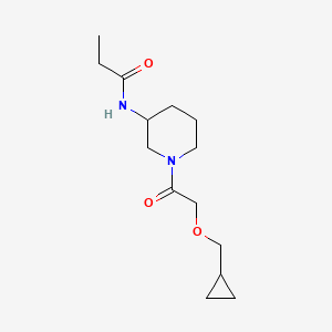 molecular formula C14H24N2O3 B6959574 N-[1-[2-(cyclopropylmethoxy)acetyl]piperidin-3-yl]propanamide 