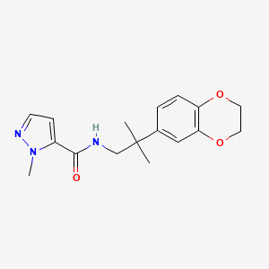molecular formula C17H21N3O3 B6959597 N-[2-(2,3-dihydro-1,4-benzodioxin-6-yl)-2-methylpropyl]-2-methylpyrazole-3-carboxamide 