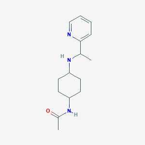 molecular formula C15H23N3O B6959676 N-[4-(1-pyridin-2-ylethylamino)cyclohexyl]acetamide 