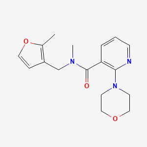 molecular formula C17H21N3O3 B6959731 N-methyl-N-[(2-methylfuran-3-yl)methyl]-2-morpholin-4-ylpyridine-3-carboxamide 
