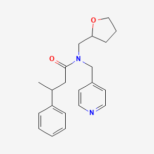 molecular formula C21H26N2O2 B6959745 N-(oxolan-2-ylmethyl)-3-phenyl-N-(pyridin-4-ylmethyl)butanamide 