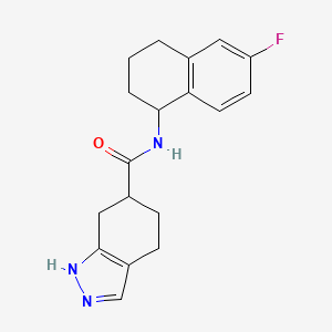 molecular formula C18H20FN3O B6959753 N-(6-fluoro-1,2,3,4-tetrahydronaphthalen-1-yl)-4,5,6,7-tetrahydro-1H-indazole-6-carboxamide 