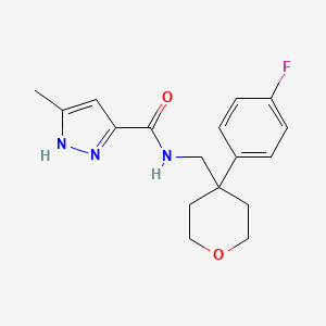 molecular formula C17H20FN3O2 B6959978 N-[[4-(4-fluorophenyl)oxan-4-yl]methyl]-5-methyl-1H-pyrazole-3-carboxamide 