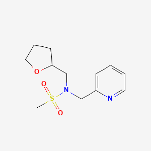 molecular formula C12H18N2O3S B6960065 N-(oxolan-2-ylmethyl)-N-(pyridin-2-ylmethyl)methanesulfonamide 