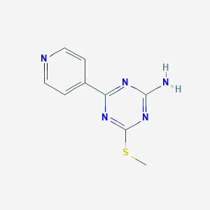 molecular formula C9H9N5S B069601 4-(Methylthio)-6-(4-pyridyl)-1,3,5-triazin-2-amine CAS No. 175204-63-4