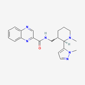 molecular formula C20H24N6O B6960175 N-[[(2R,3S)-1-methyl-2-(2-methylpyrazol-3-yl)piperidin-3-yl]methyl]quinoxaline-2-carboxamide 
