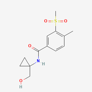 molecular formula C13H17NO4S B6960211 N-[1-(hydroxymethyl)cyclopropyl]-4-methyl-3-methylsulfonylbenzamide 