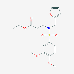 molecular formula C18H23NO7S B069603 Ethyl 3-[(3,4-dimethoxyphenyl)sulfonyl-(furan-2-ylmethyl)amino]propanoate CAS No. 185300-64-5