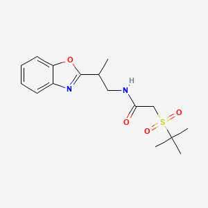 molecular formula C16H22N2O4S B6960393 N-[2-(1,3-benzoxazol-2-yl)propyl]-2-tert-butylsulfonylacetamide 