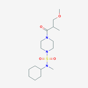 molecular formula C16H31N3O4S B6960632 N-cyclohexyl-4-(3-methoxy-2-methylpropanoyl)-N-methylpiperazine-1-sulfonamide 