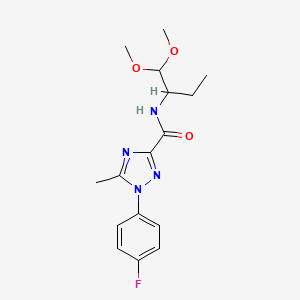 molecular formula C16H21FN4O3 B6960645 N-(1,1-dimethoxybutan-2-yl)-1-(4-fluorophenyl)-5-methyl-1,2,4-triazole-3-carboxamide 