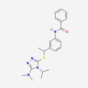 molecular formula C22H27N5OS B6960651 N-[3-[1-[[5-(dimethylamino)-4-propan-2-yl-1,2,4-triazol-3-yl]sulfanyl]ethyl]phenyl]benzamide 