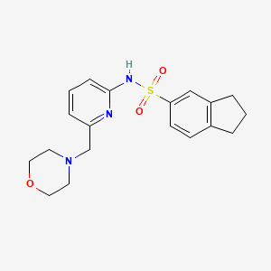molecular formula C19H23N3O3S B6960652 N-[6-(morpholin-4-ylmethyl)pyridin-2-yl]-2,3-dihydro-1H-indene-5-sulfonamide 