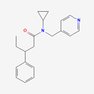 molecular formula C20H24N2O B6960700 N-cyclopropyl-3-phenyl-N-(pyridin-4-ylmethyl)pentanamide 