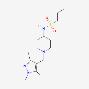 molecular formula C15H28N4O2S B6960808 N-[1-[(1,3,5-trimethylpyrazol-4-yl)methyl]piperidin-4-yl]propane-1-sulfonamide 