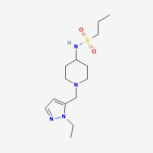 molecular formula C14H26N4O2S B6960839 N-[1-[(2-ethylpyrazol-3-yl)methyl]piperidin-4-yl]propane-1-sulfonamide 