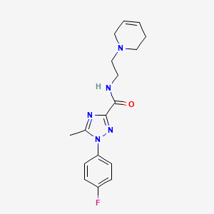 molecular formula C17H20FN5O B6960862 N-[2-(3,6-dihydro-2H-pyridin-1-yl)ethyl]-1-(4-fluorophenyl)-5-methyl-1,2,4-triazole-3-carboxamide 