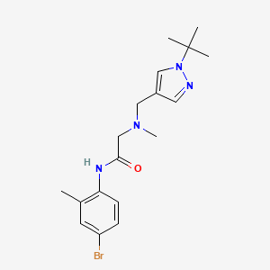 molecular formula C18H25BrN4O B6960869 N-(4-bromo-2-methylphenyl)-2-[(1-tert-butylpyrazol-4-yl)methyl-methylamino]acetamide 