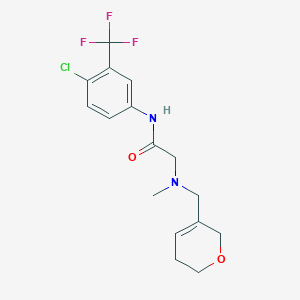 molecular formula C16H18ClF3N2O2 B6960891 N-[4-chloro-3-(trifluoromethyl)phenyl]-2-[3,6-dihydro-2H-pyran-5-ylmethyl(methyl)amino]acetamide 