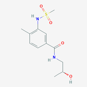 molecular formula C12H18N2O4S B6961121 N-[(2R)-2-hydroxypropyl]-3-(methanesulfonamido)-4-methylbenzamide 